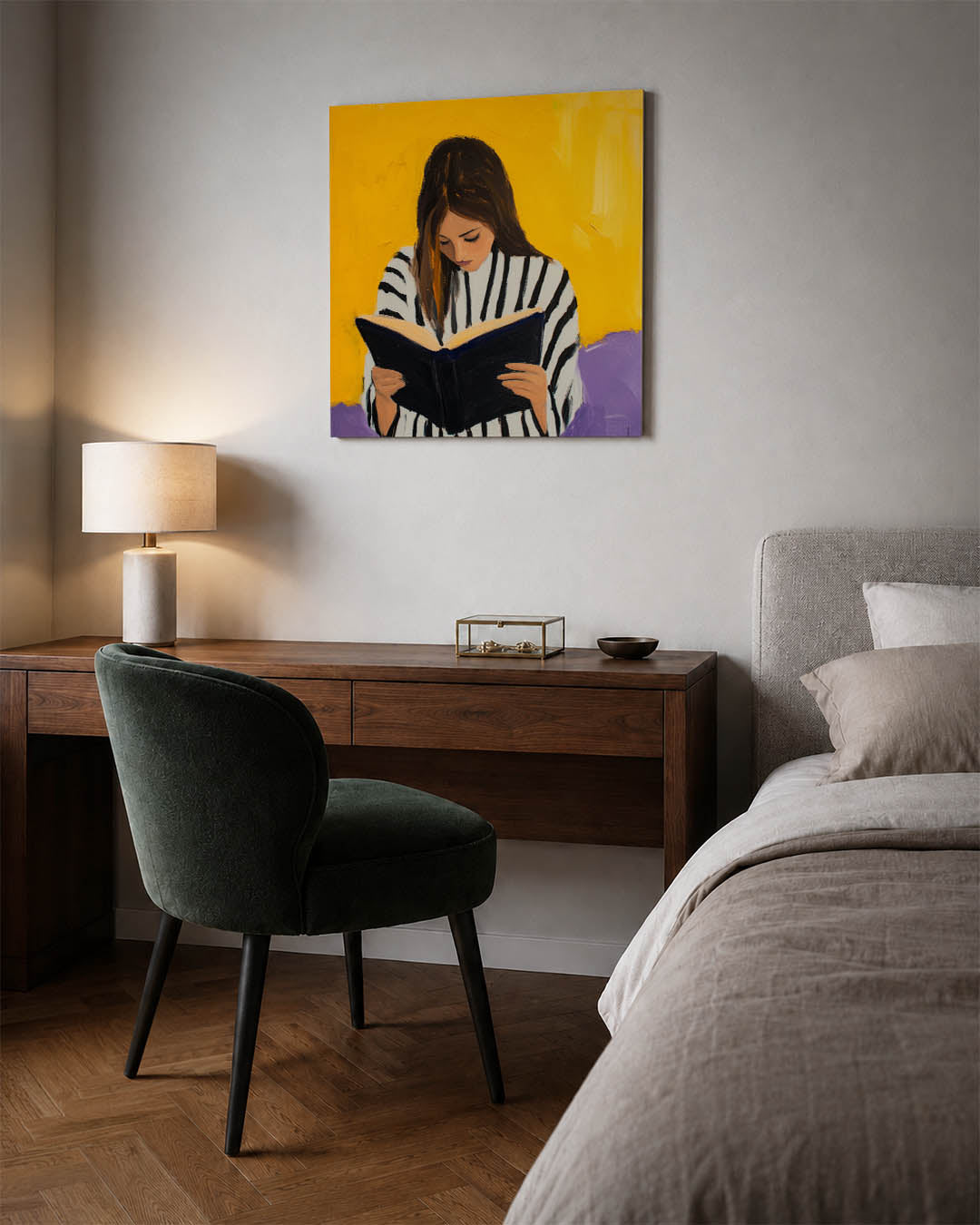 Lezende vrouw Kunstwerk