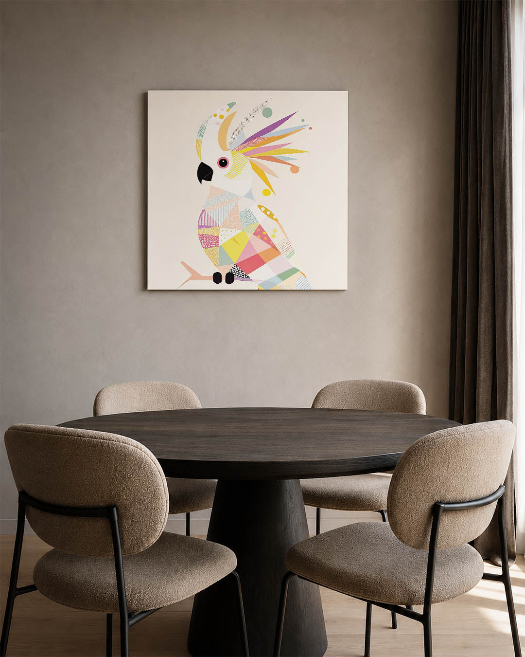 Vrolijke papegaai Kunstwerk