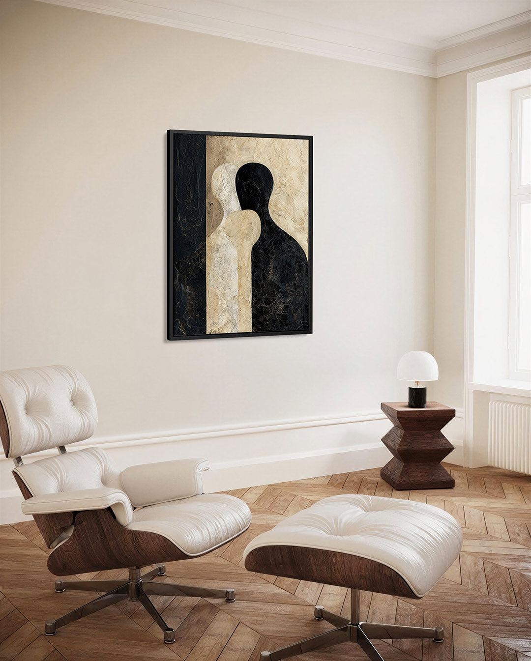 Tegenovergestelde silhouetten Kunstwerk