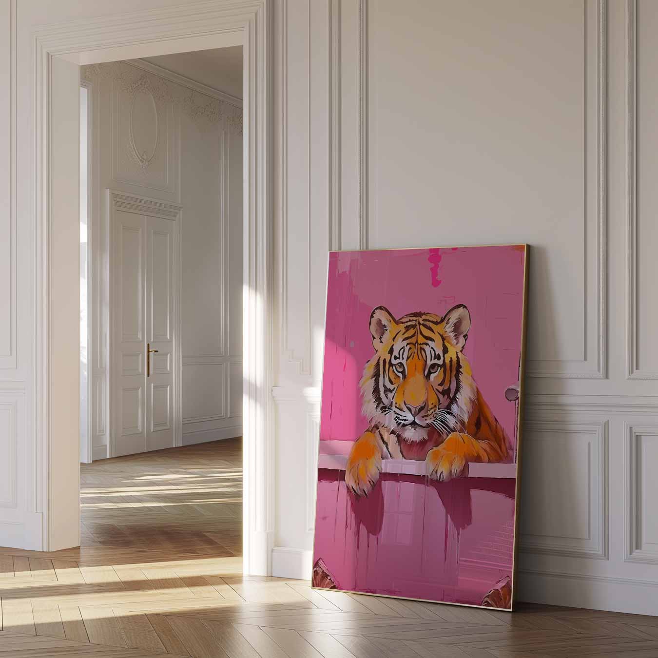 Tijger in Badkuip Poster-WallArtistic