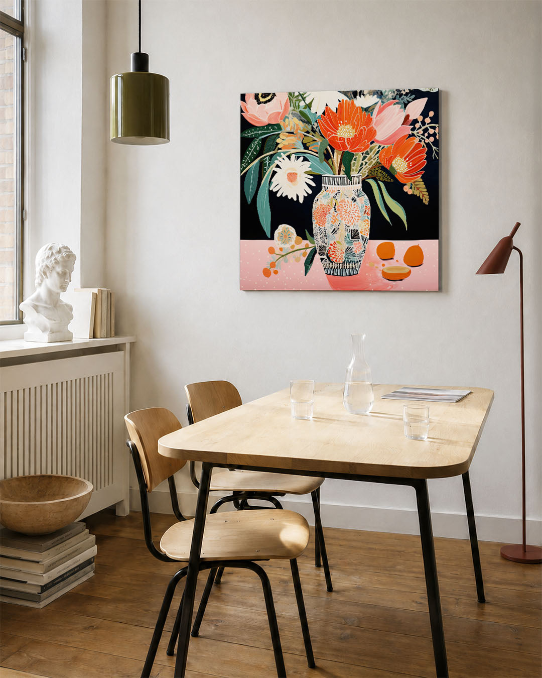 Bloemen in vaas Kunstwerk
