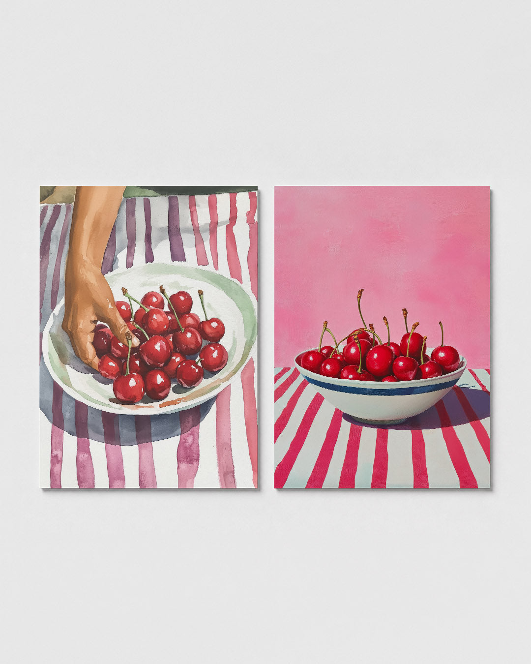 Kersen en strepen Posterset