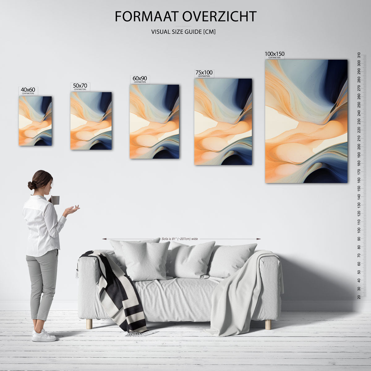 Vloeiende kleurencompositie Kunstwerk