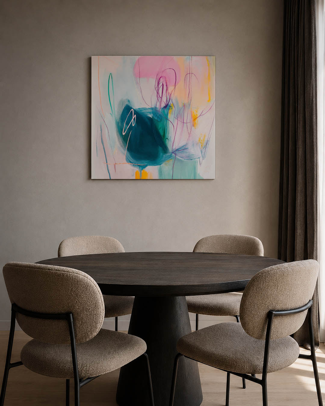 Dynamische kleurenexplosie Kunstwerk