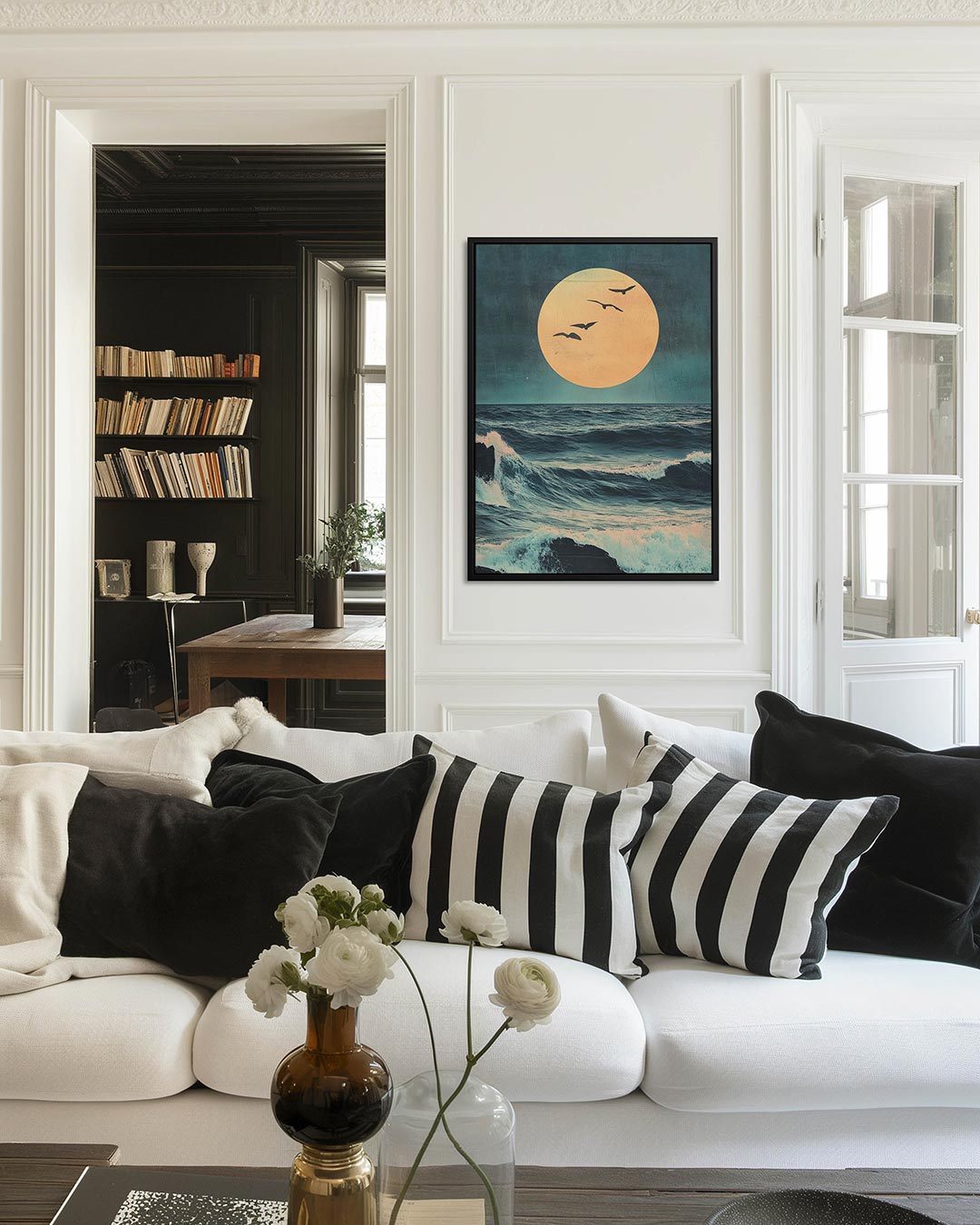 Maan en zee Kunstwerk