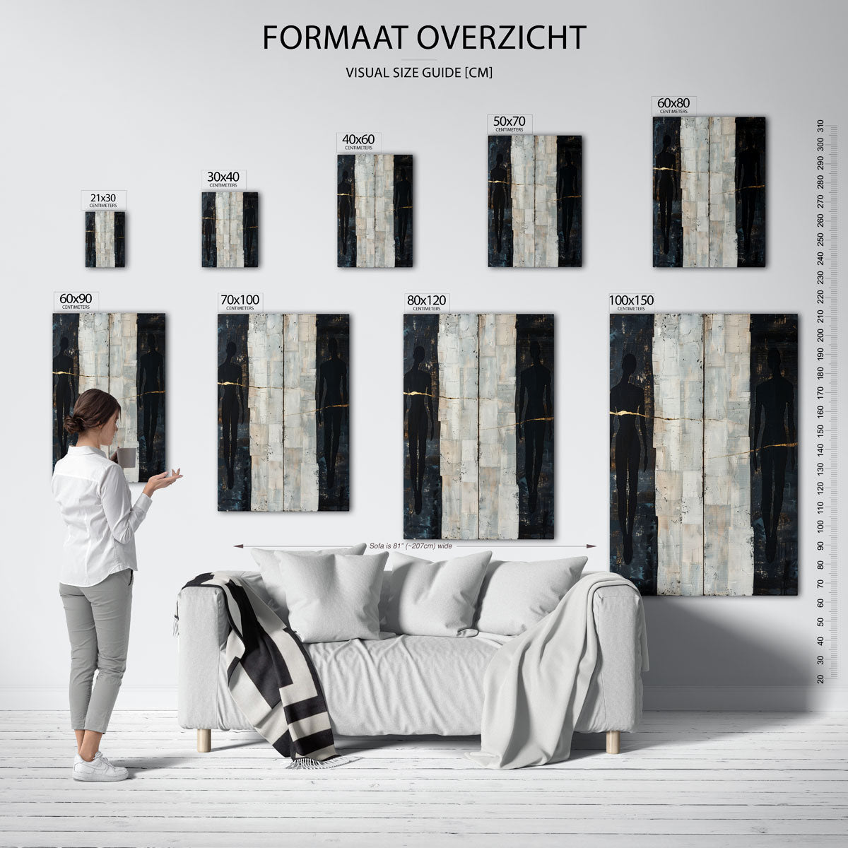 Silhouetten met textuur Poster