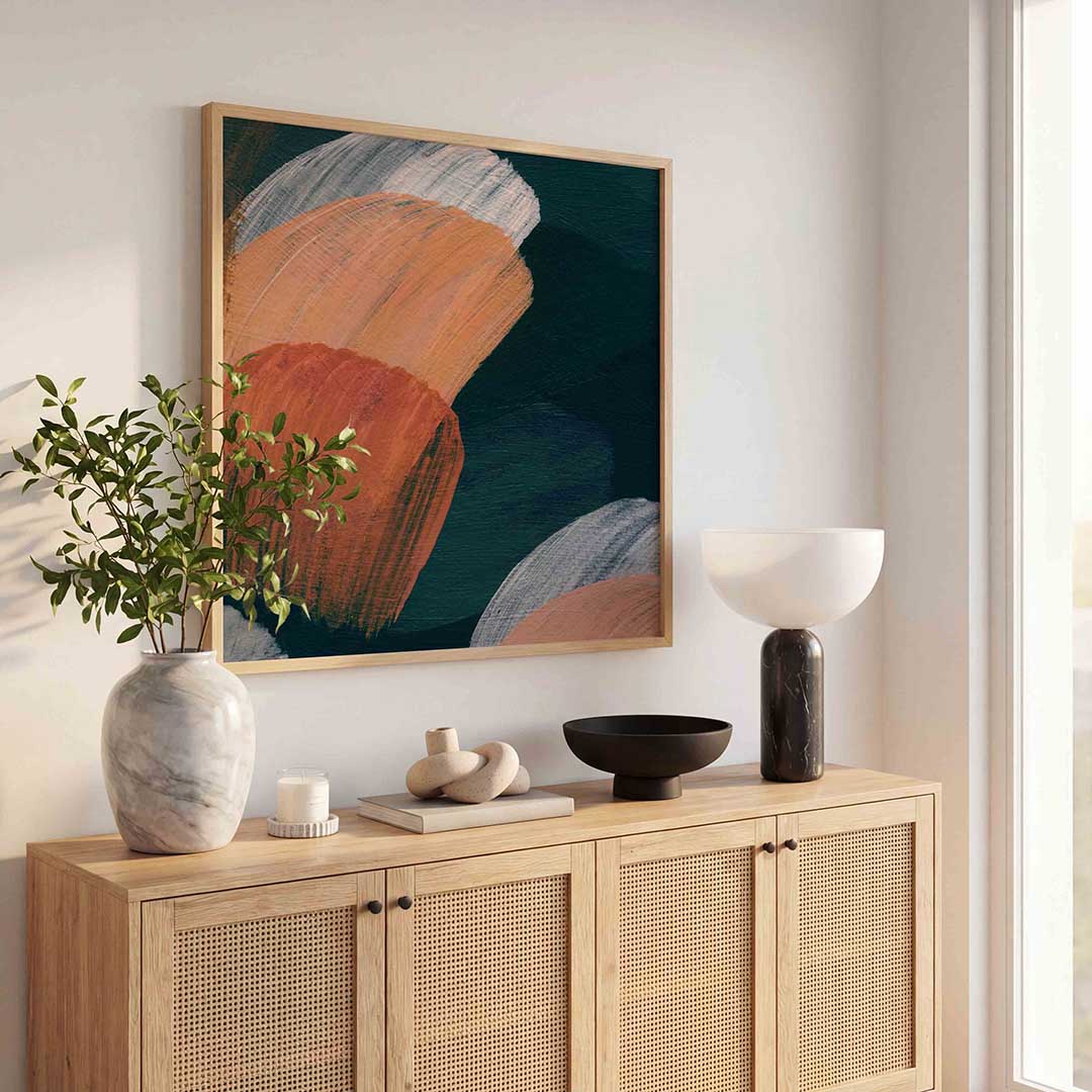 Abstracte penseelstreken Poster