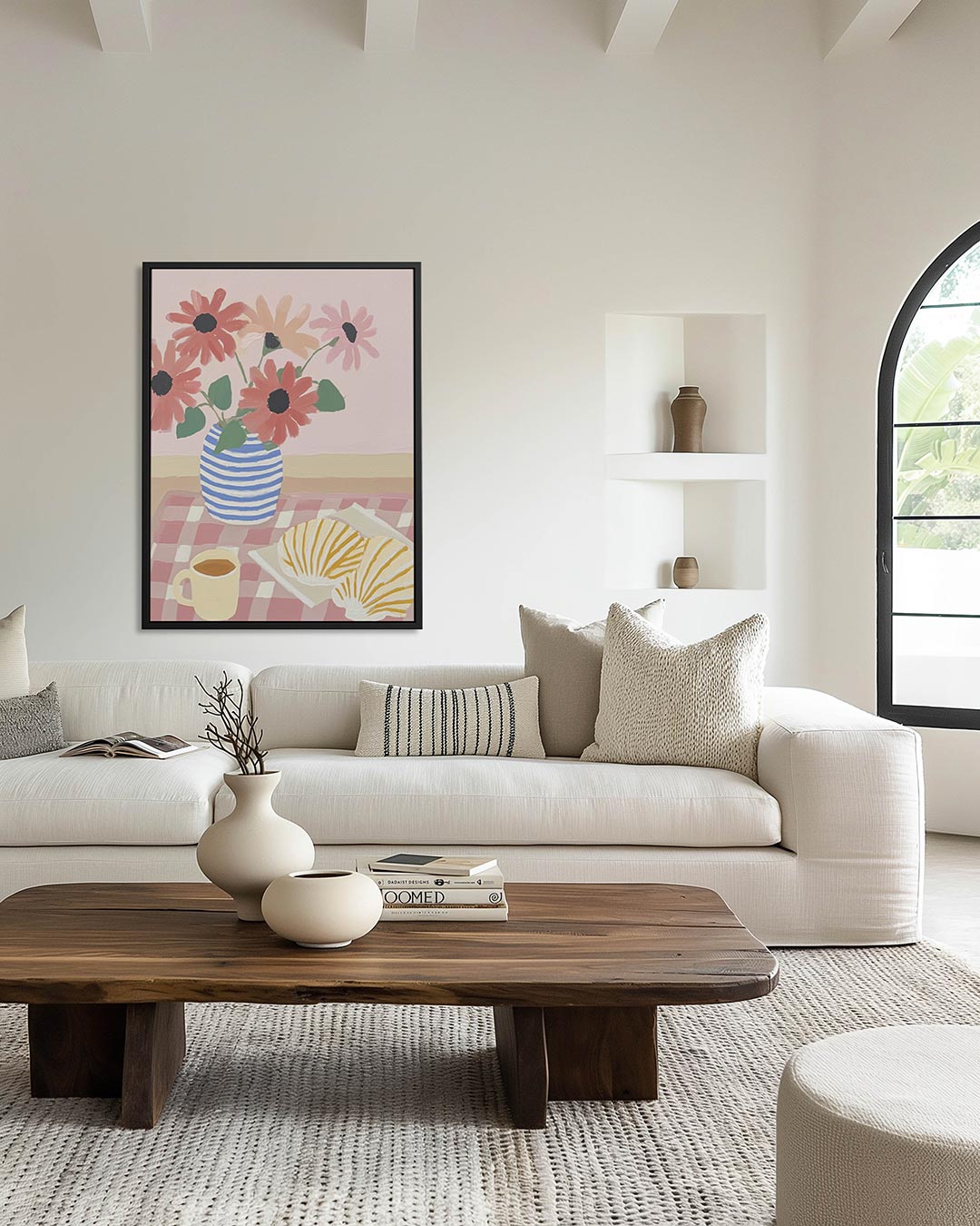 Bloemen en gebak Kunstwerk