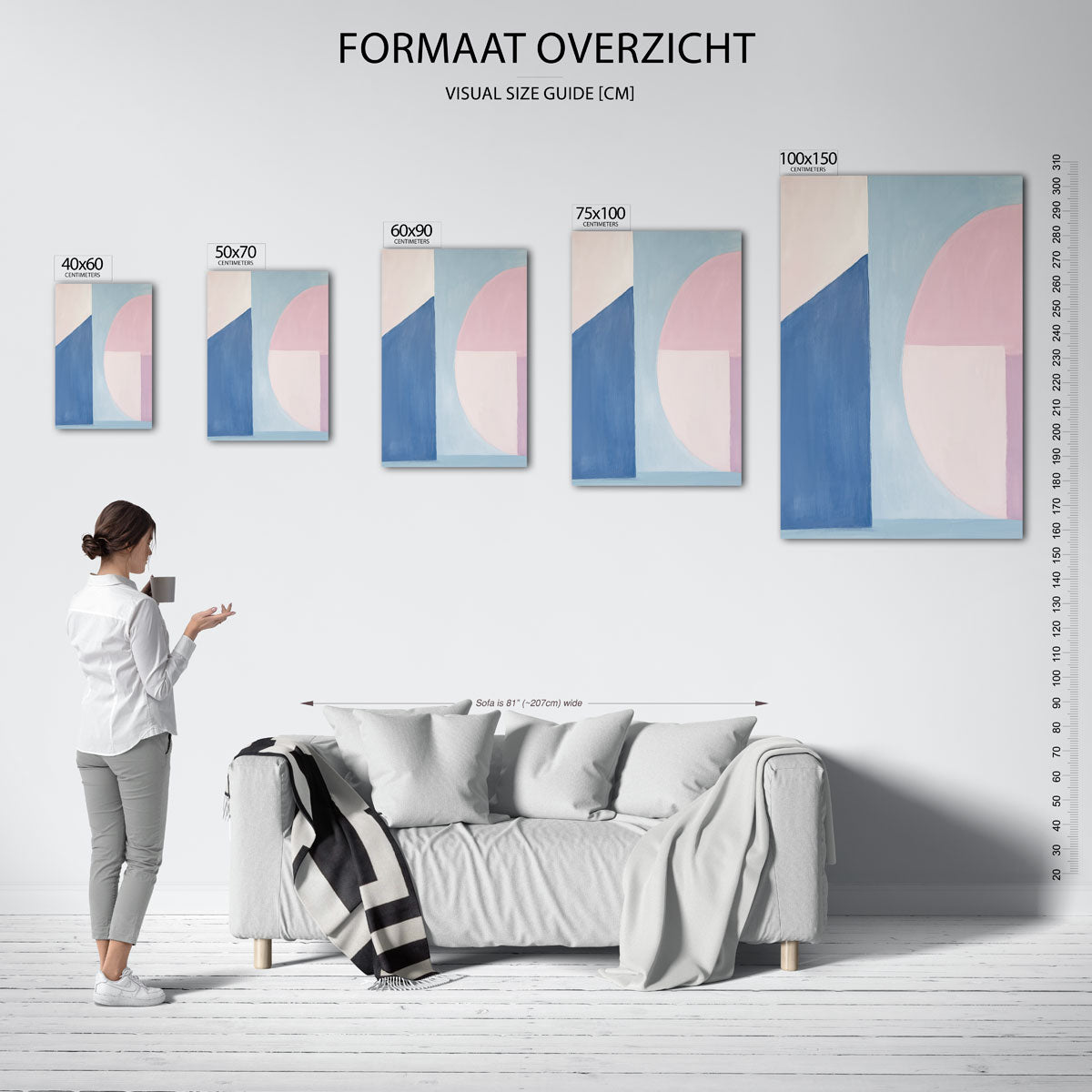 Geometrische vormen compositie Kunstwerk