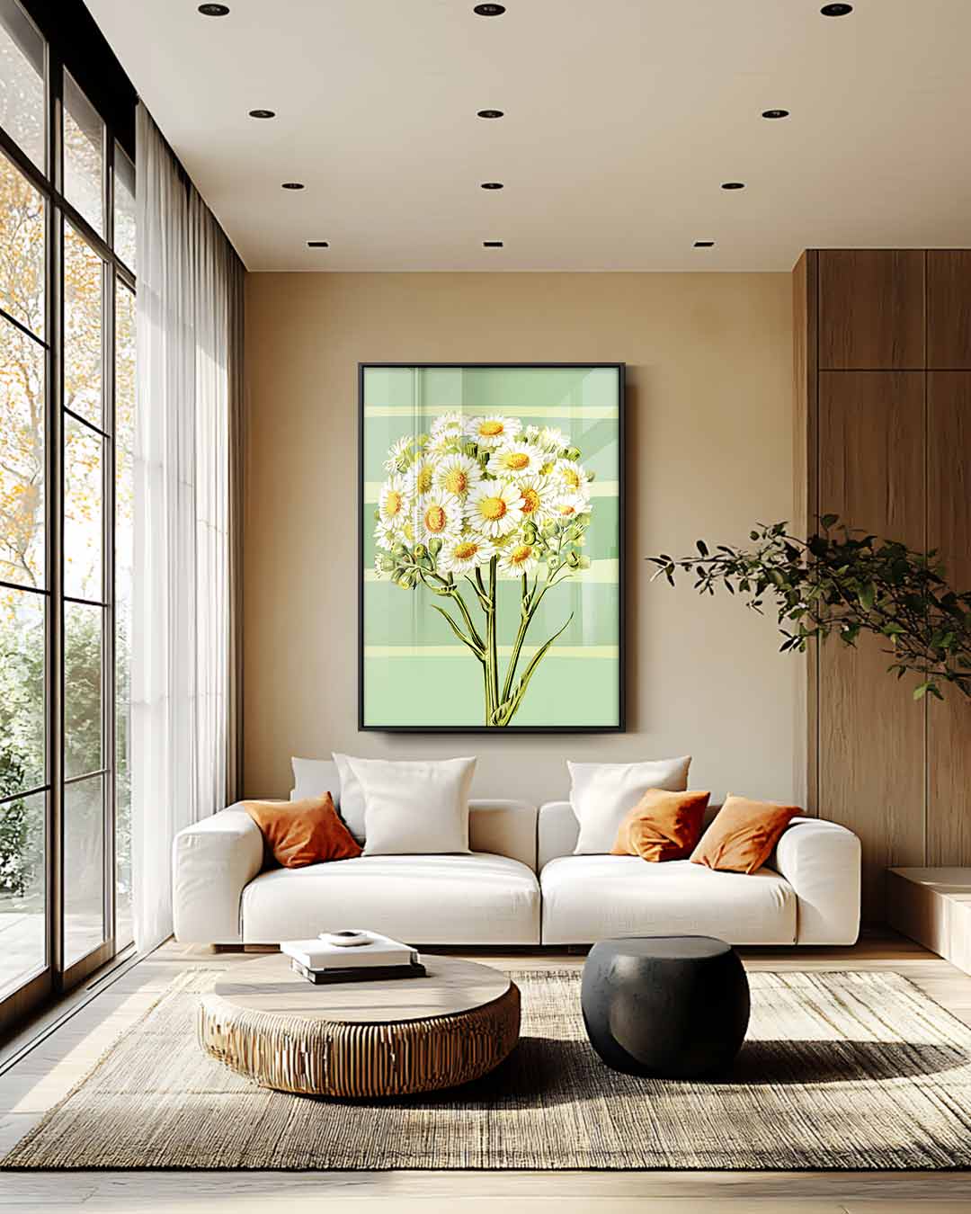 Frisse Margrietjes in de Herfst Kunstwerk-canvas-dibond-plexiglas-wanddecoratie-WallArtistic