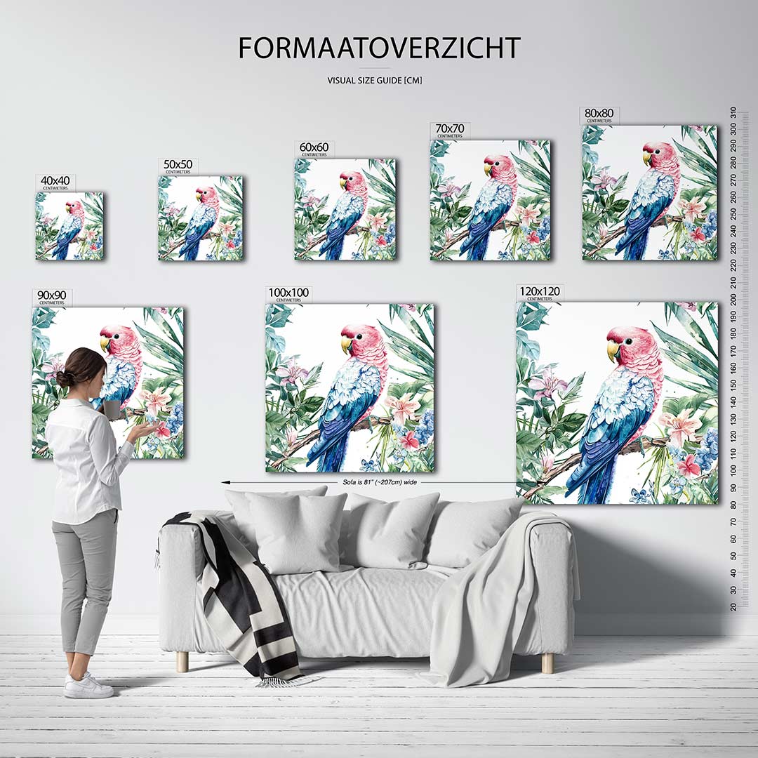 Vrolijke papegaai Kunstwerk