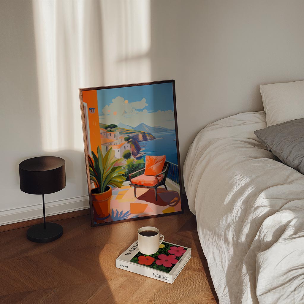 Zomerse Balkon Uitzicht Poster-WallArtistic