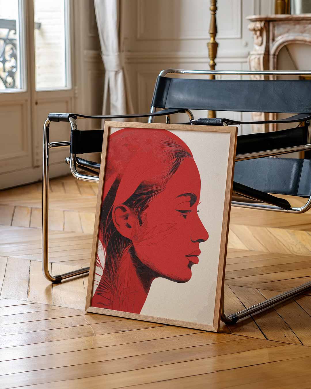 Elegante Rode Profielposter-WallArtistic