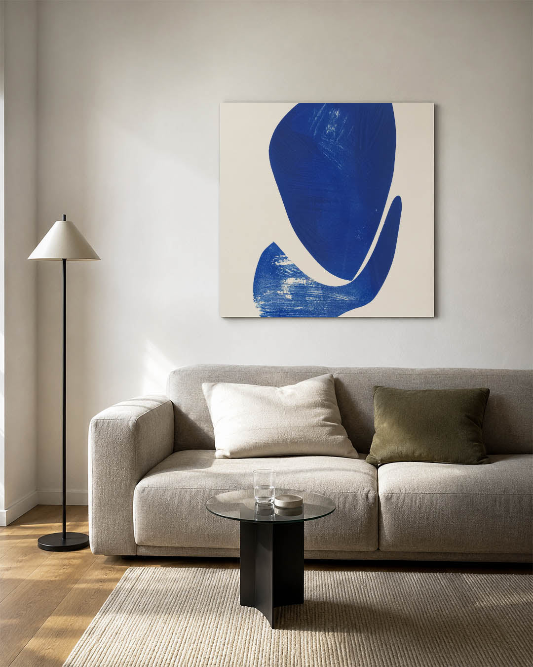 Organische blauwe vormen Kunstwerk