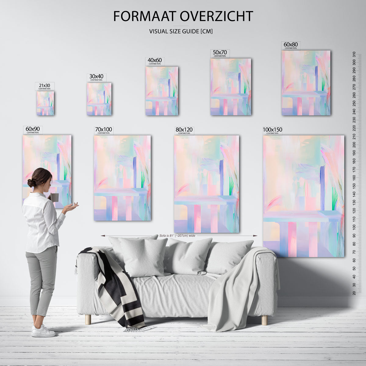 Pastel abstractie Poster