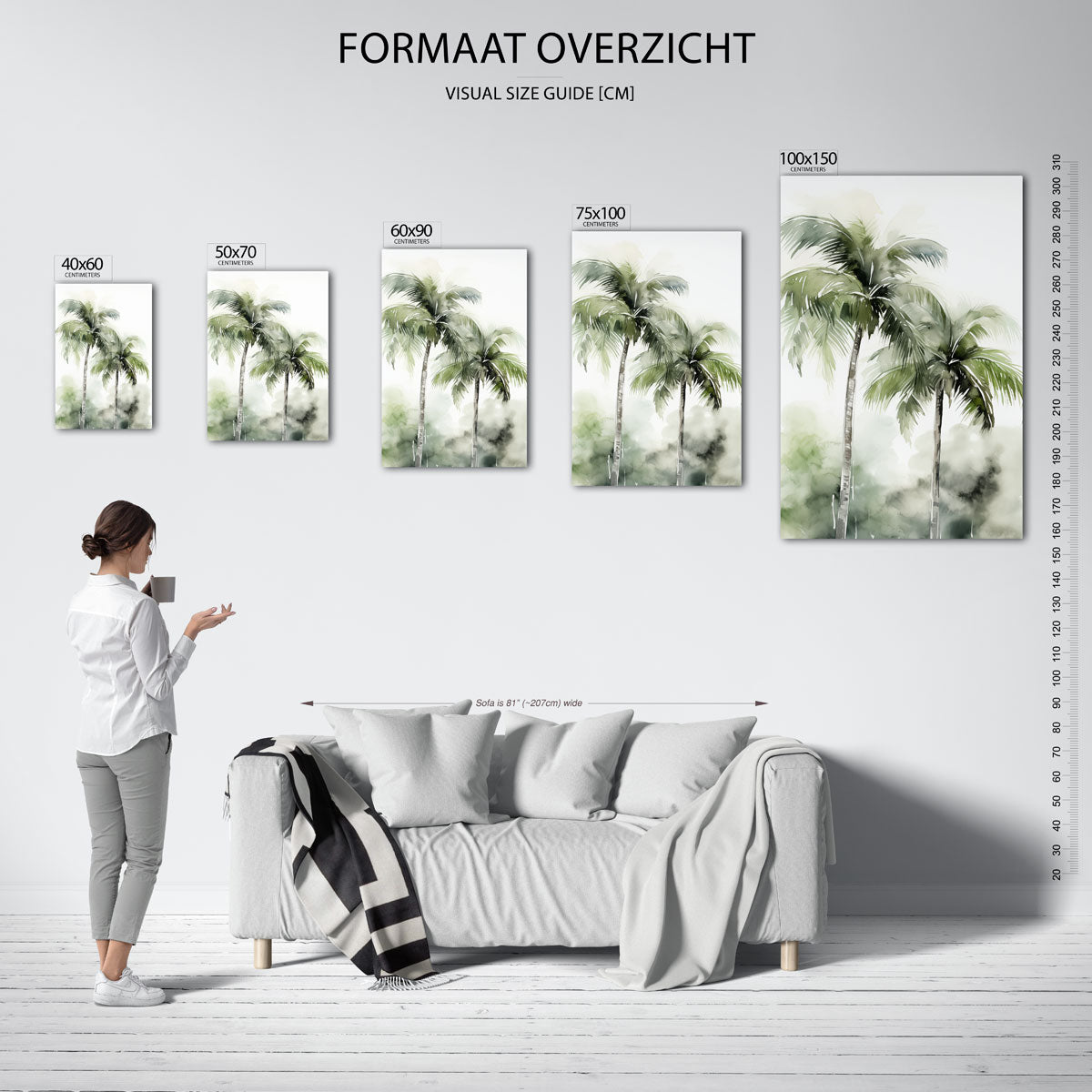 Tropische palmen Kunstwerk