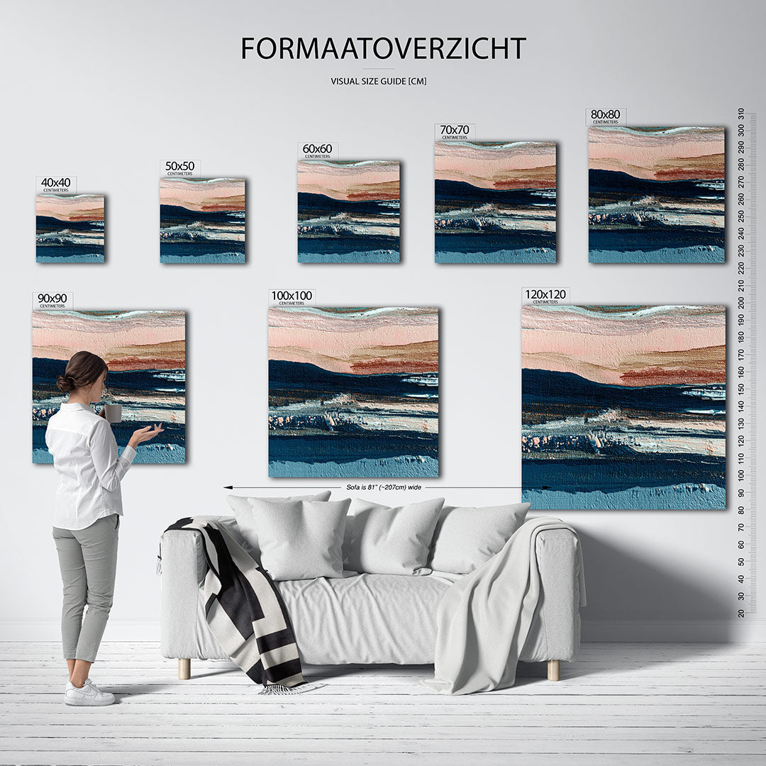 Gelaagde kleurencompositie Kunstwerk