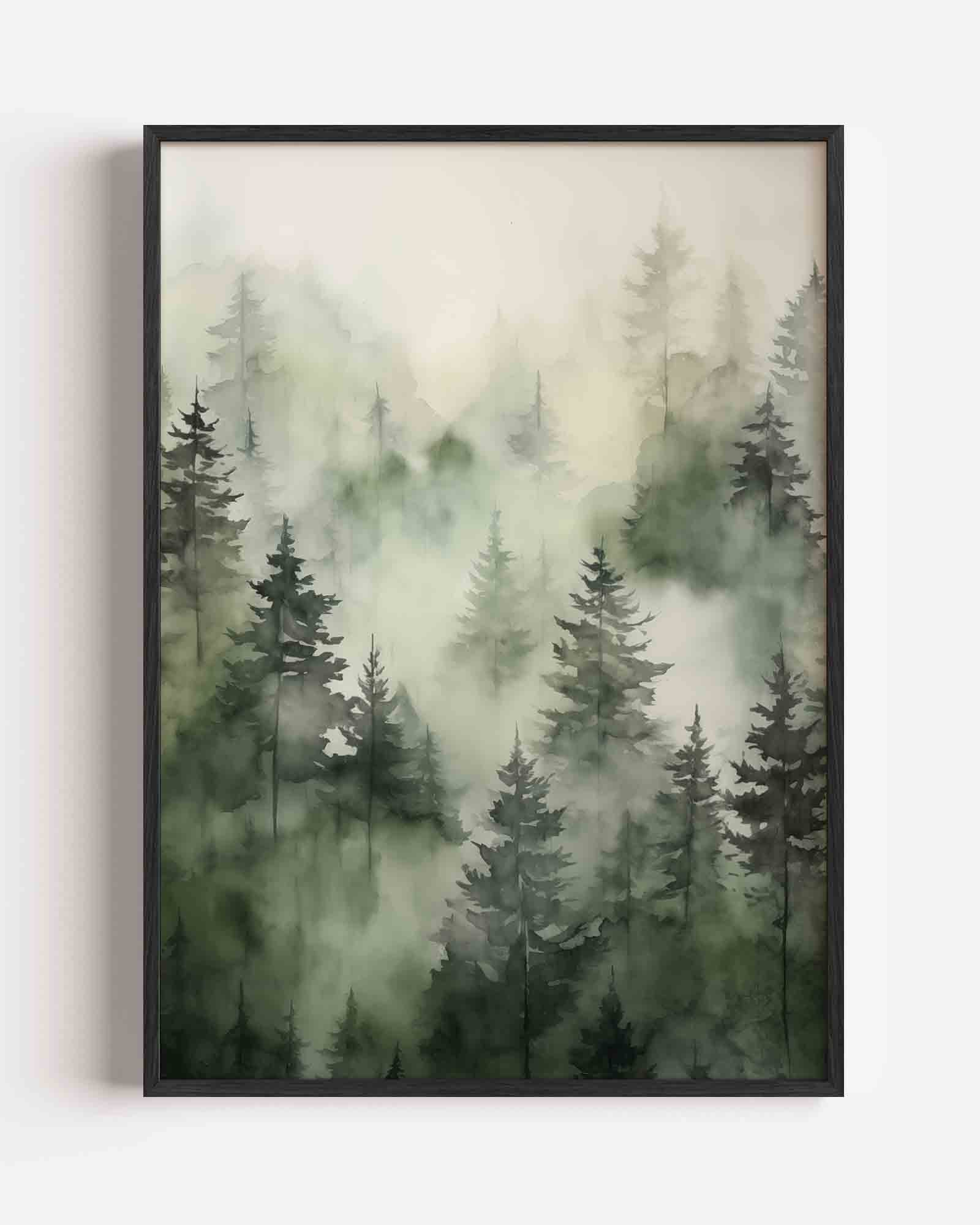Mistige boslandschap Poster
