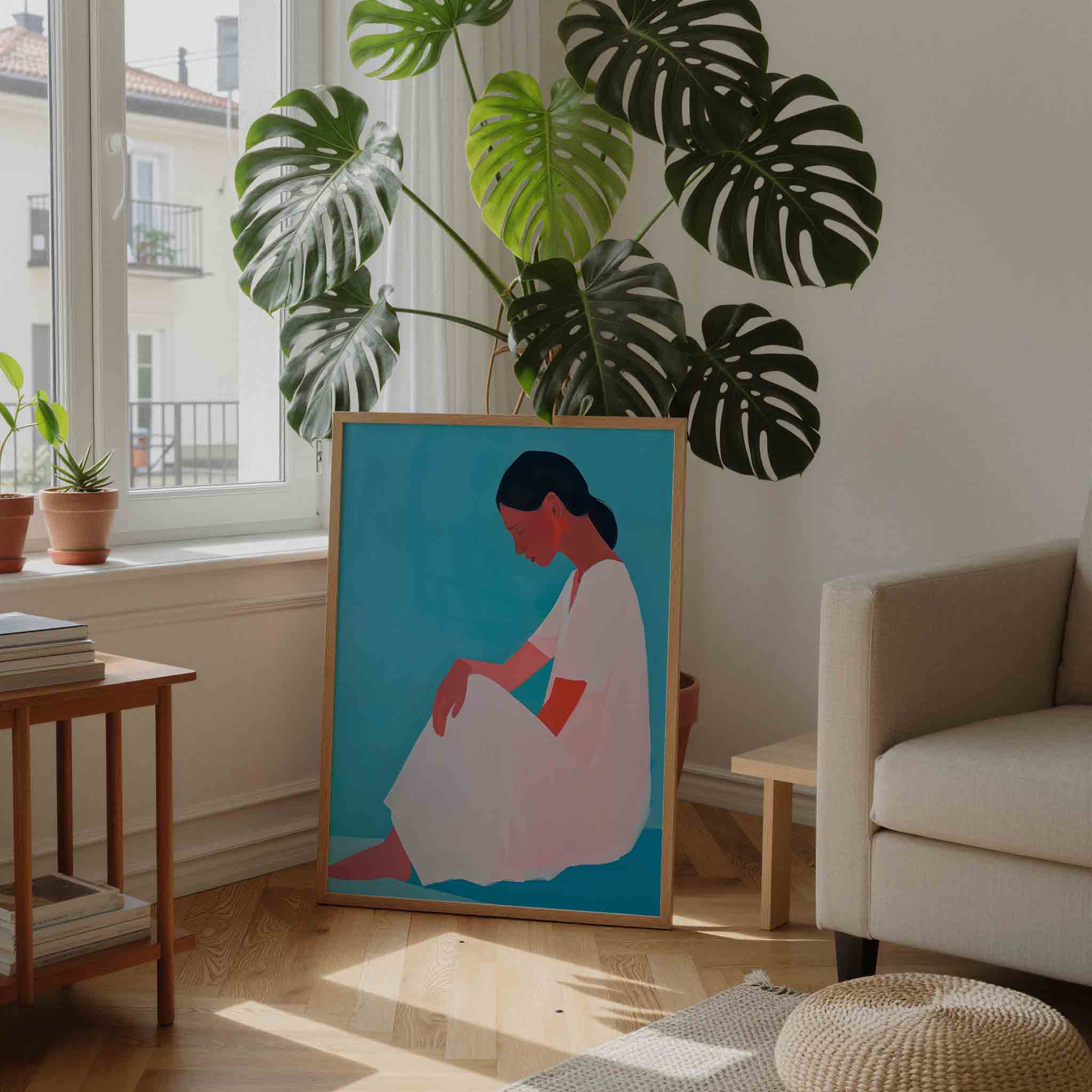 Zittende vrouw Poster