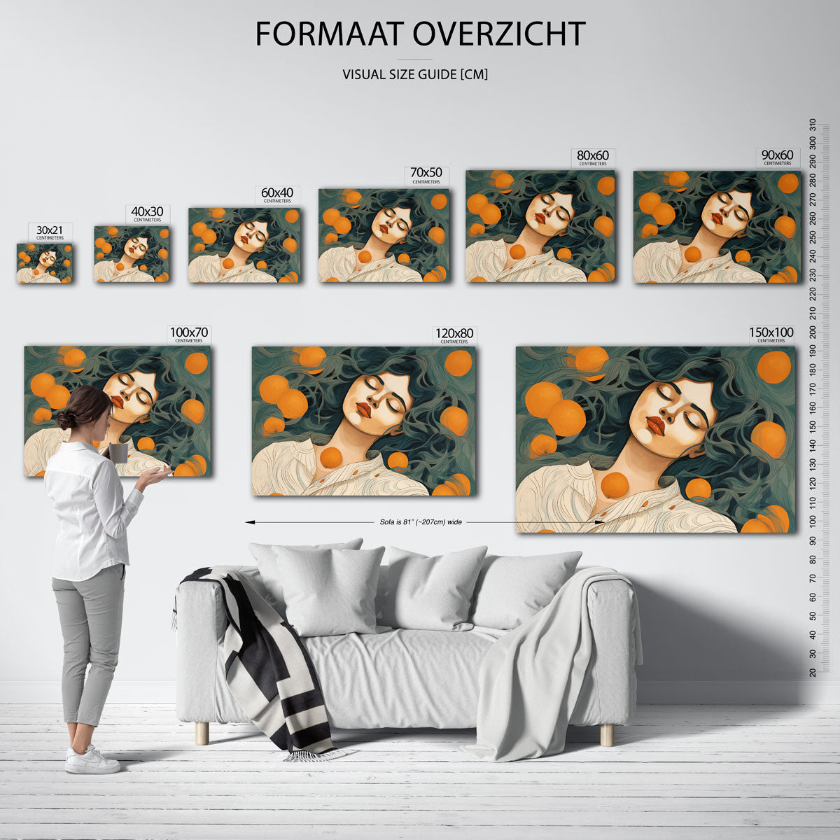 Vrouw met sinaasappels Poster