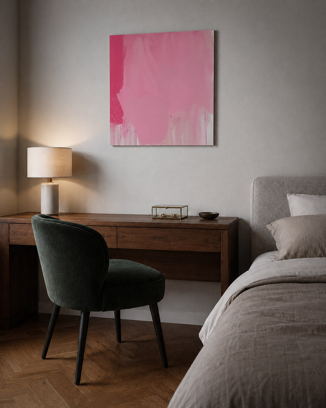 Roze vormen compositie Kunstwerk