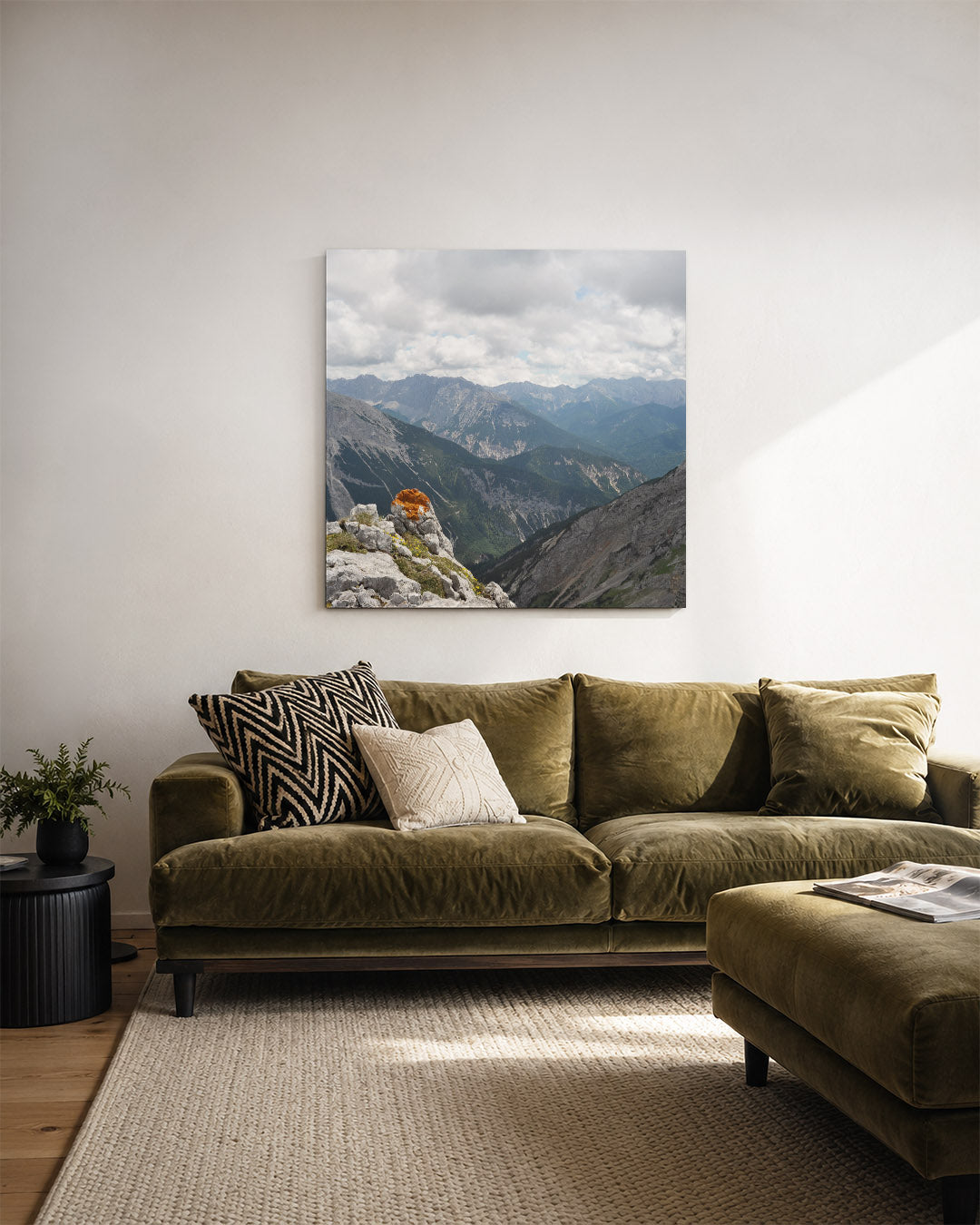 Berglandschap met wolken Kunstwerk