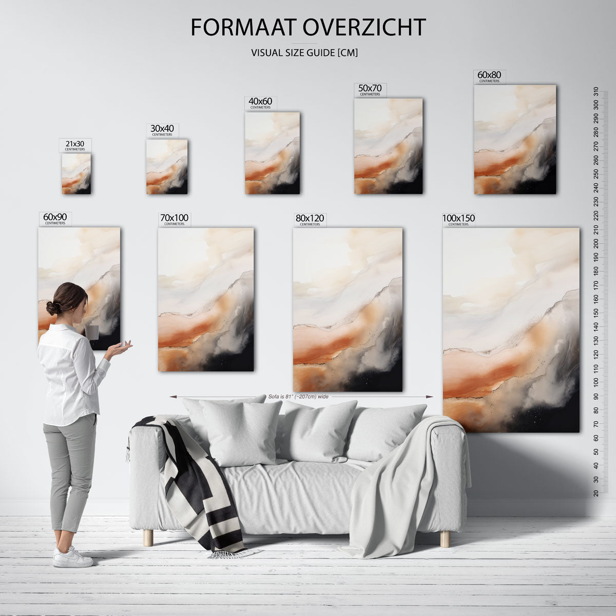 Abstracte golvende vormen Poster