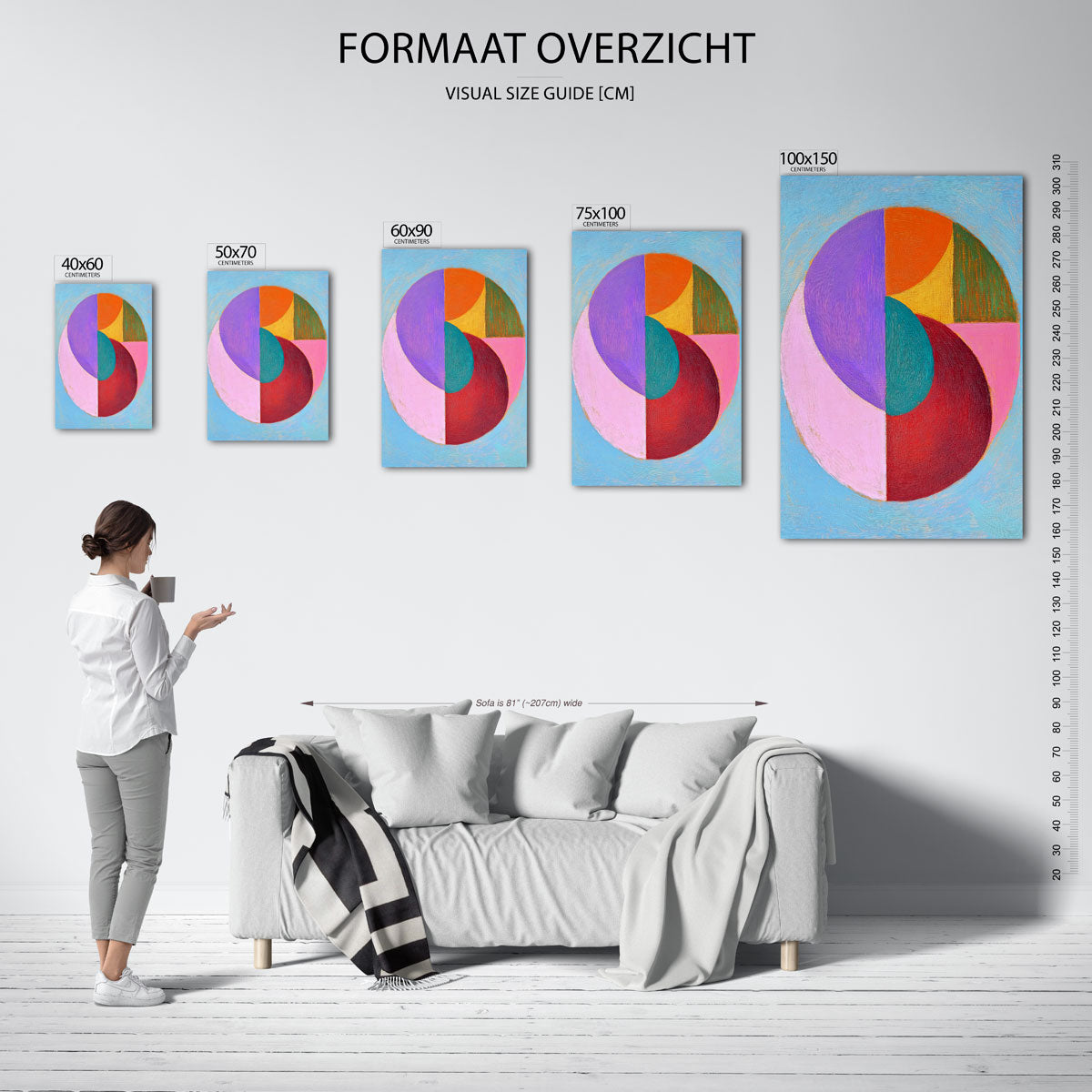 Kleurrijke cirkelvormen Kunstwerk