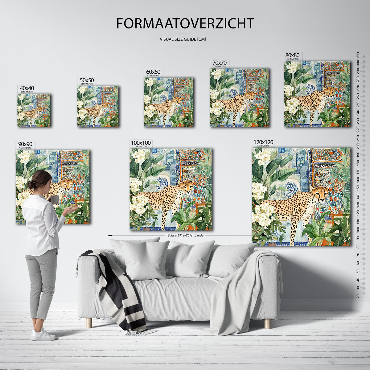 Luipaard en planten Poster