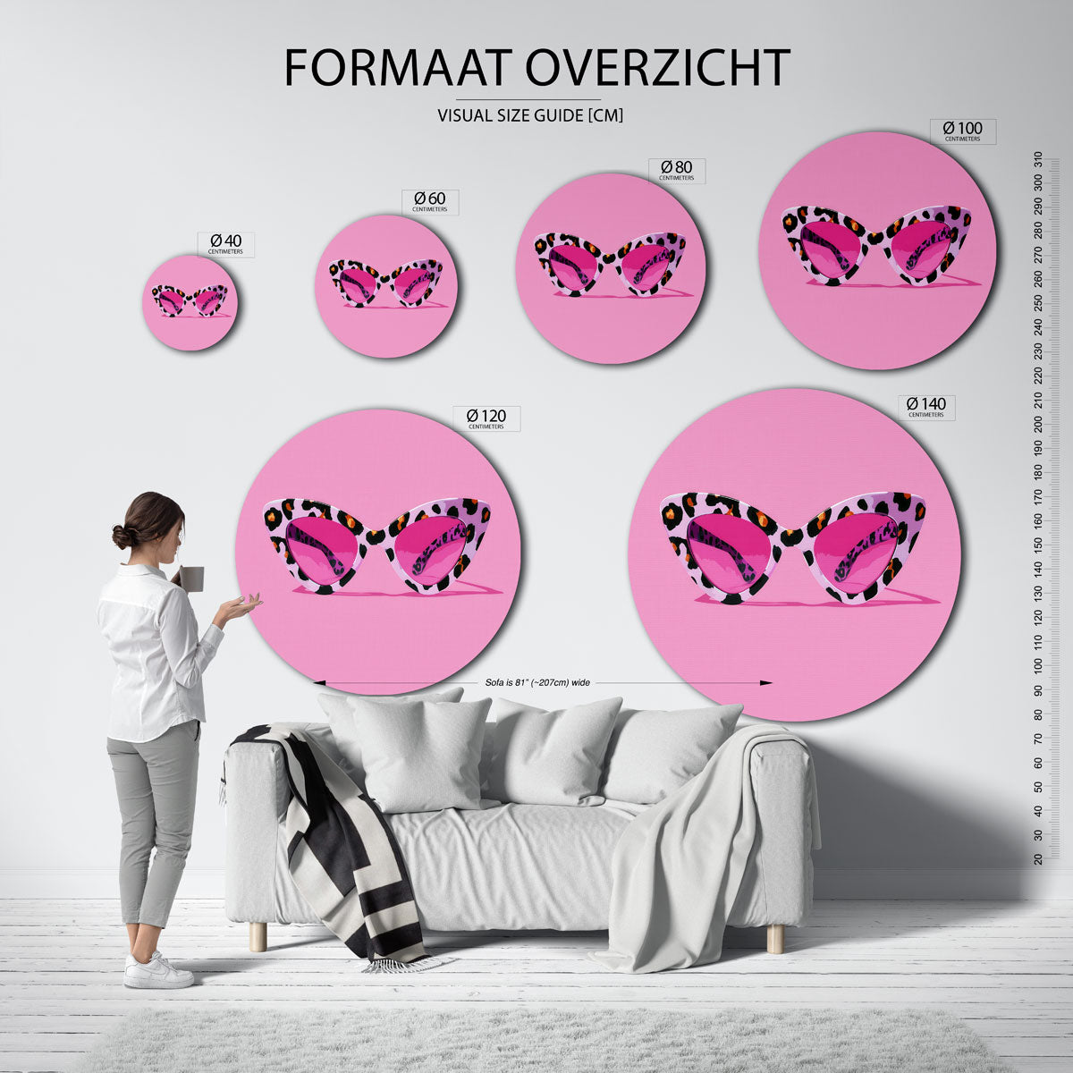Zonnebril met luipaardprint Muurcirkel