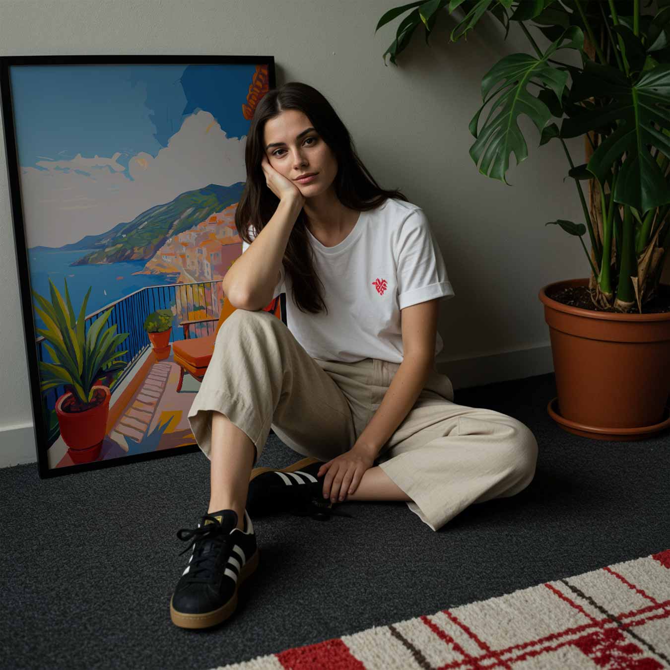 Droomuitzicht vanaf een Zonovergoten Balkon Poster-WallArtistic