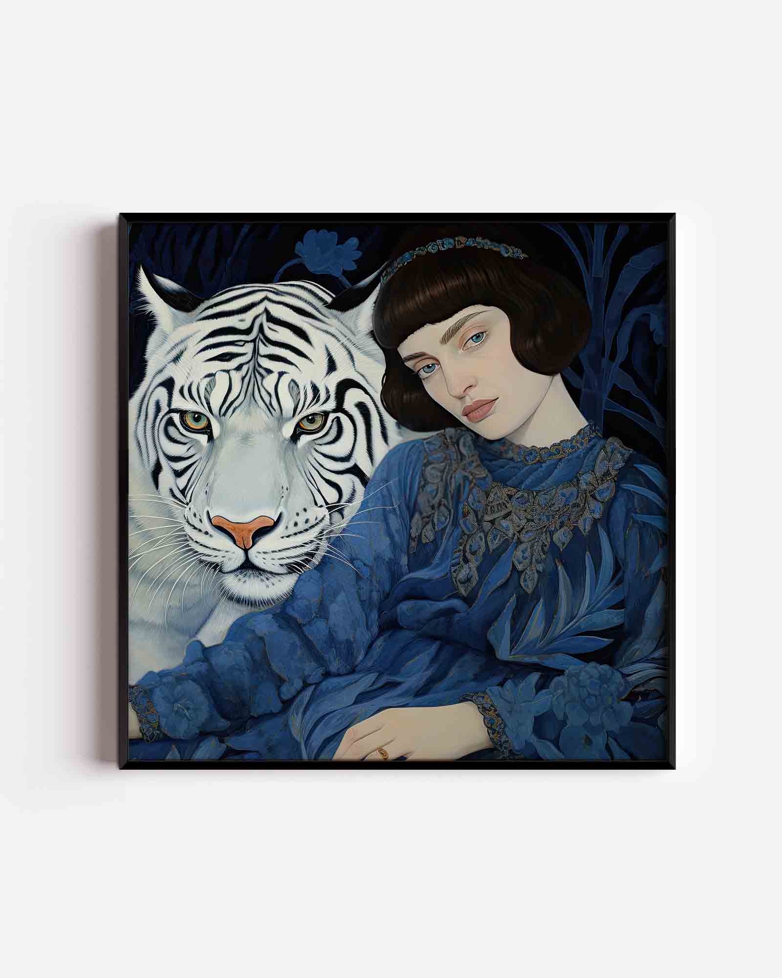 Vrouw met witte tijger Poster
