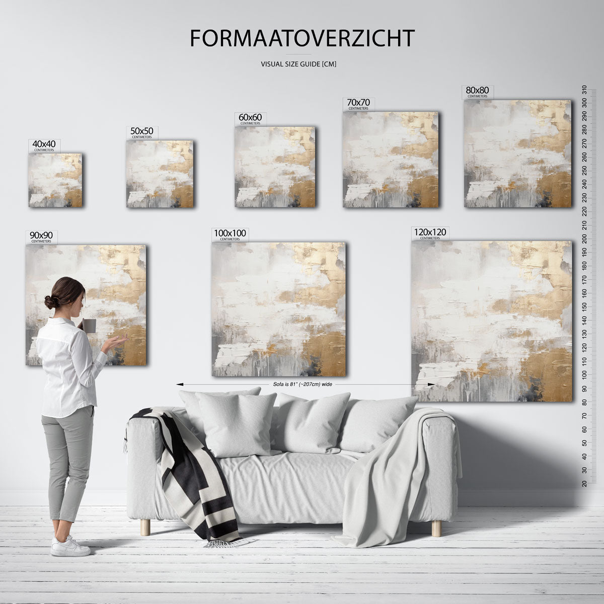 Abstracte gouden en grijze Poster