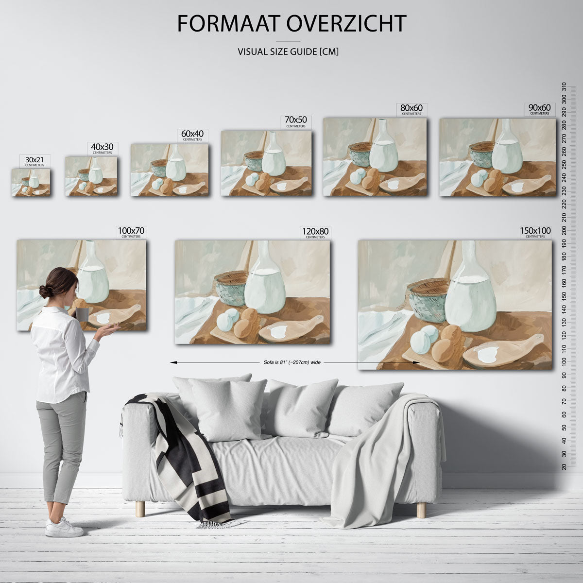 Stilleven met fles en eieren Poster