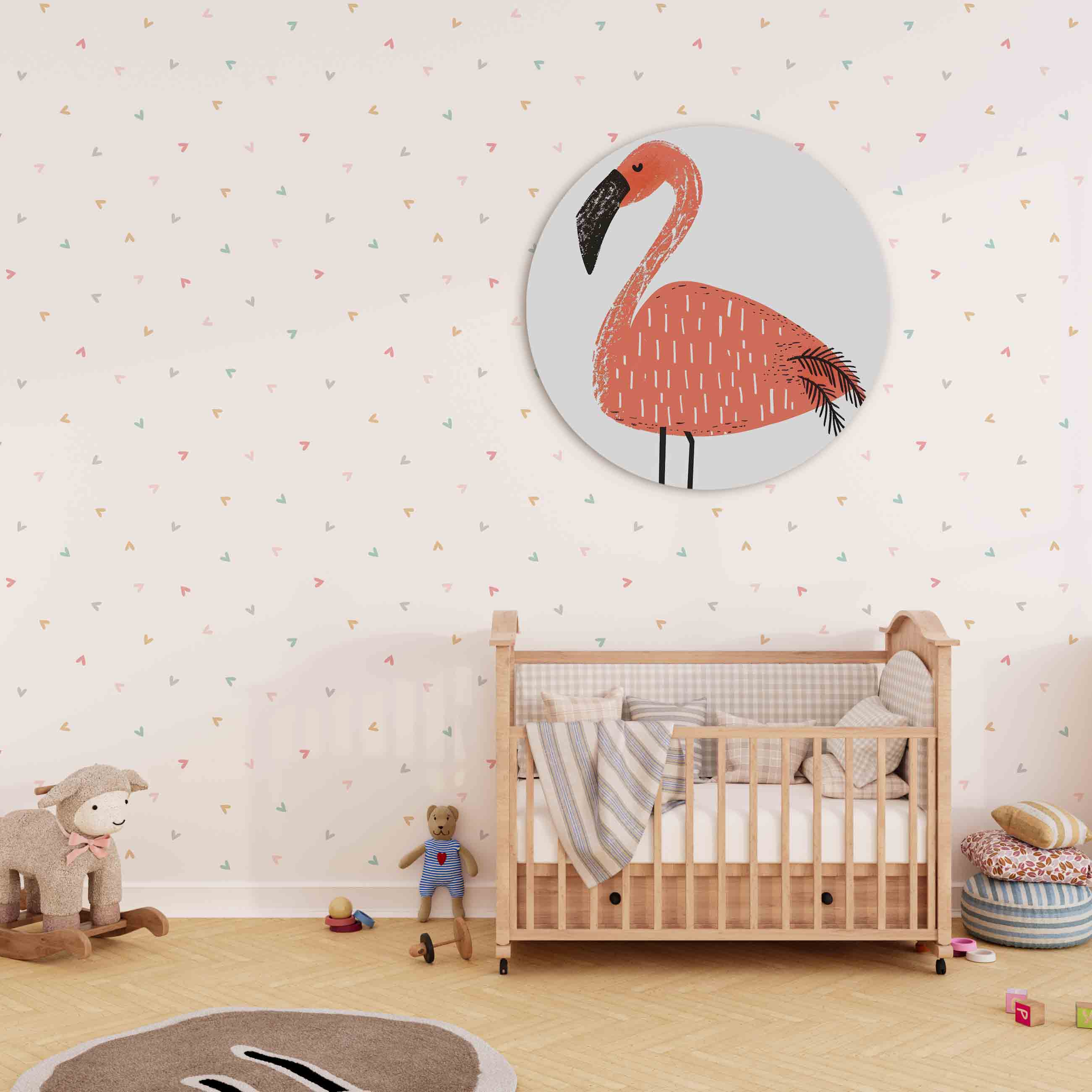 Flamingo Muurcirkel