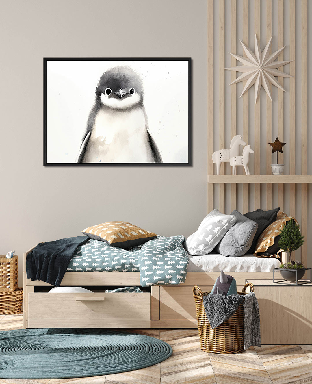 Schattige pinguïn illustratie Kunstwerk