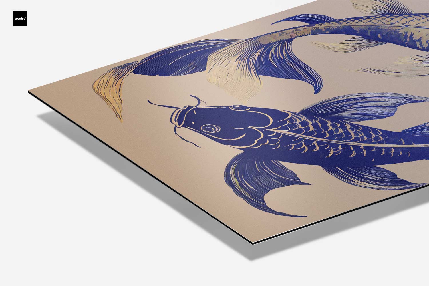 Dansende Koi In Blauwe Glorie Kunstwerk
