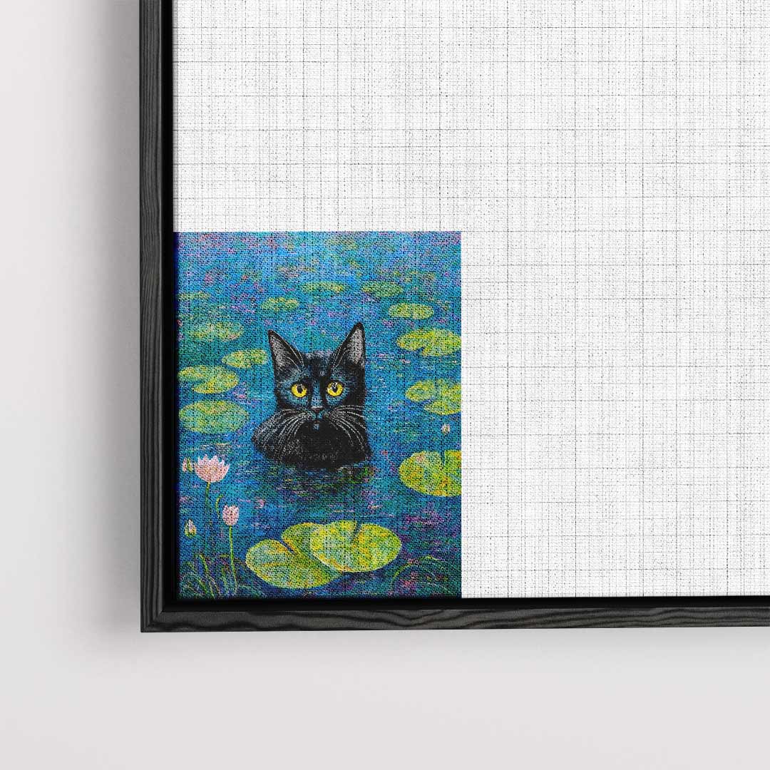 Kat in de Waterlelies Kunstwerk