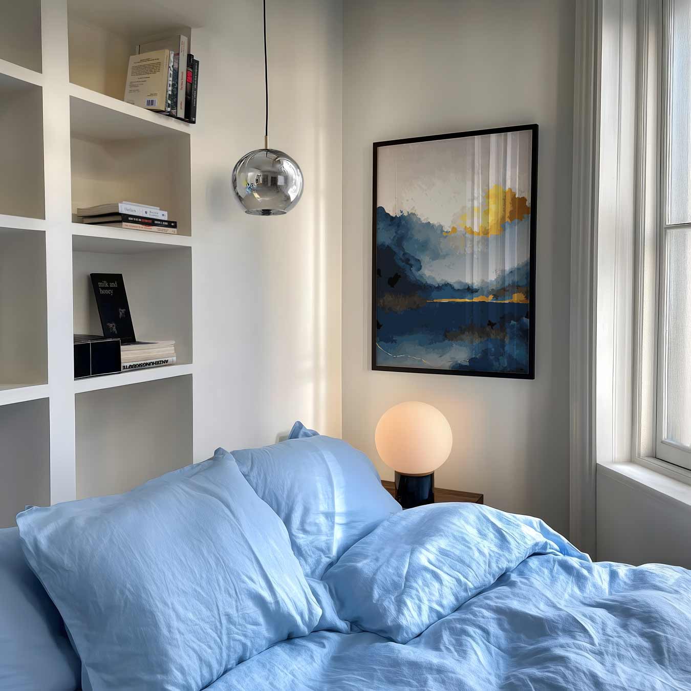 Dromerige Zonsondergang in Blauwe Bergen Poster-WallArtistic