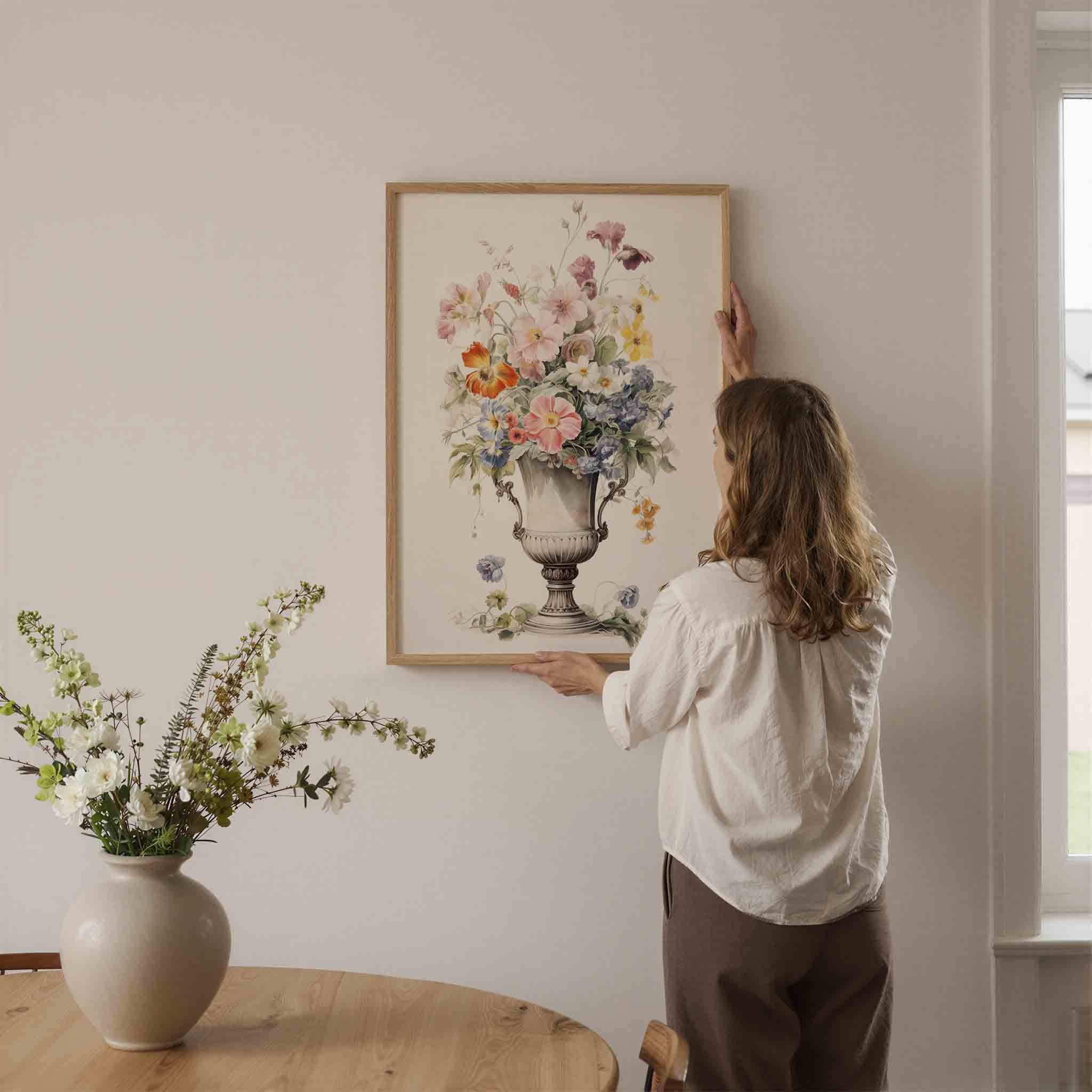 Bloemen in vaas Poster