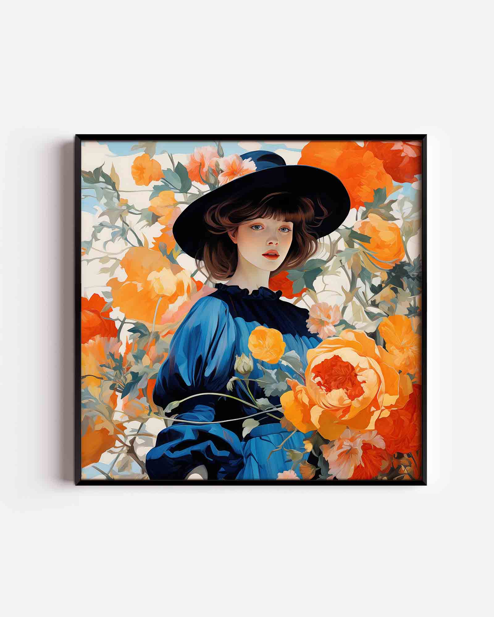 Vrouw met bloemen Poster
