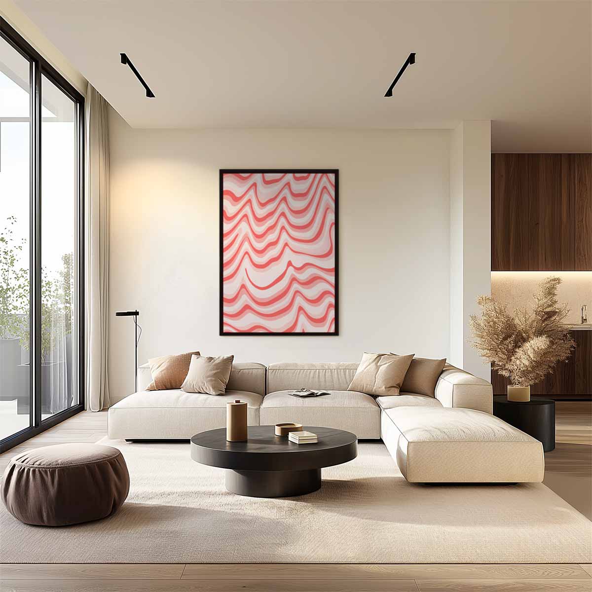 Golvende Lijnen Wandkunst Kunstwerk-canvas-dibond-plexiglas-wanddecoratie-WallArtistic