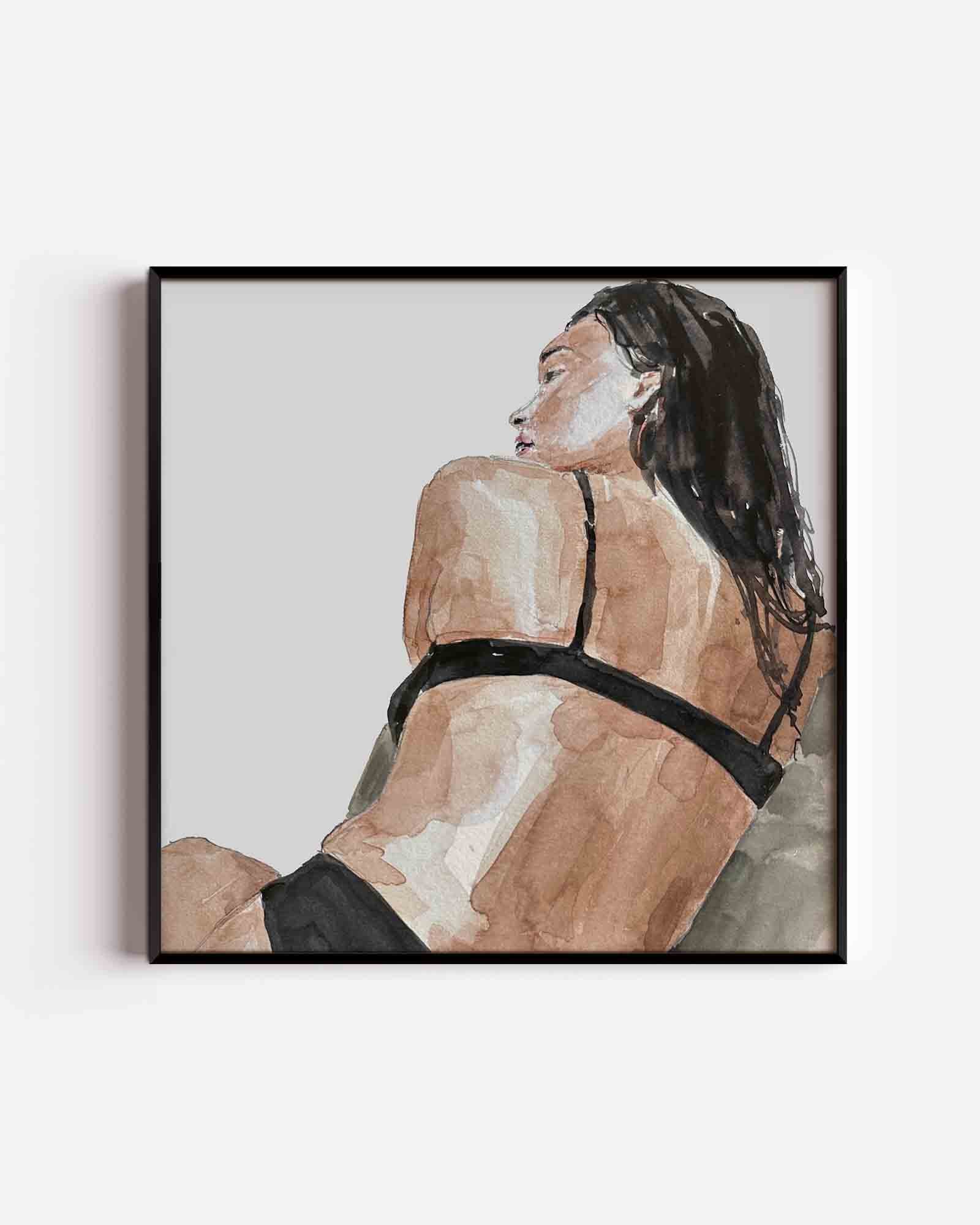 Vrouw in zwart Poster