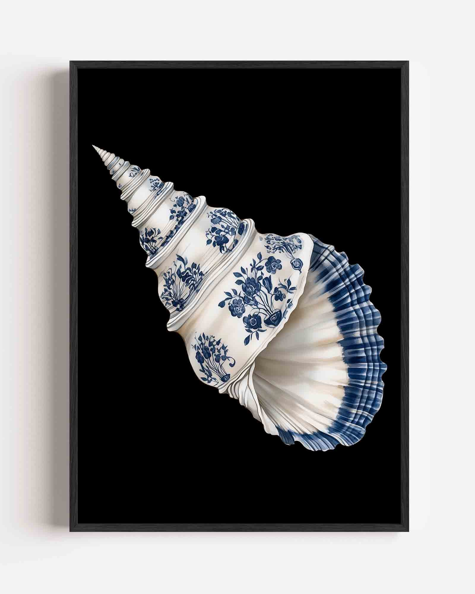 Schelp met bloemen Poster