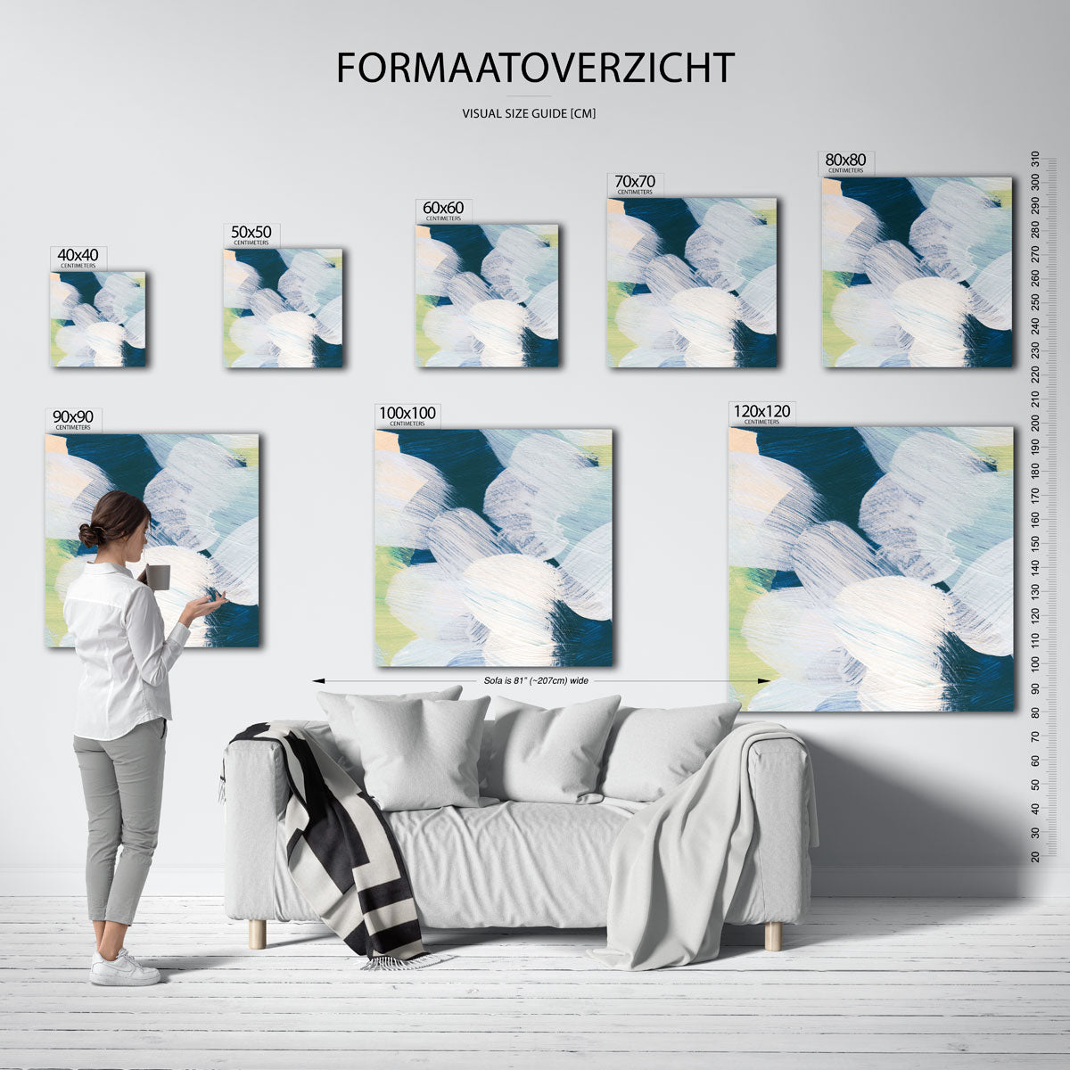 Abstracte penseelstreken Poster