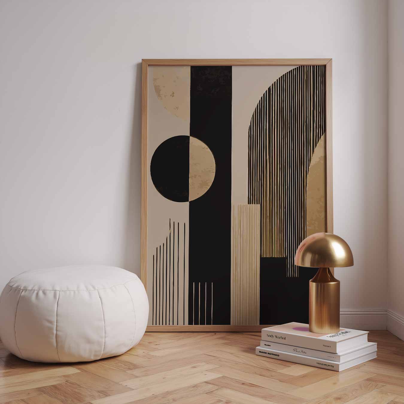 Geometrische Zwart-Goud Poster-WallArtistic