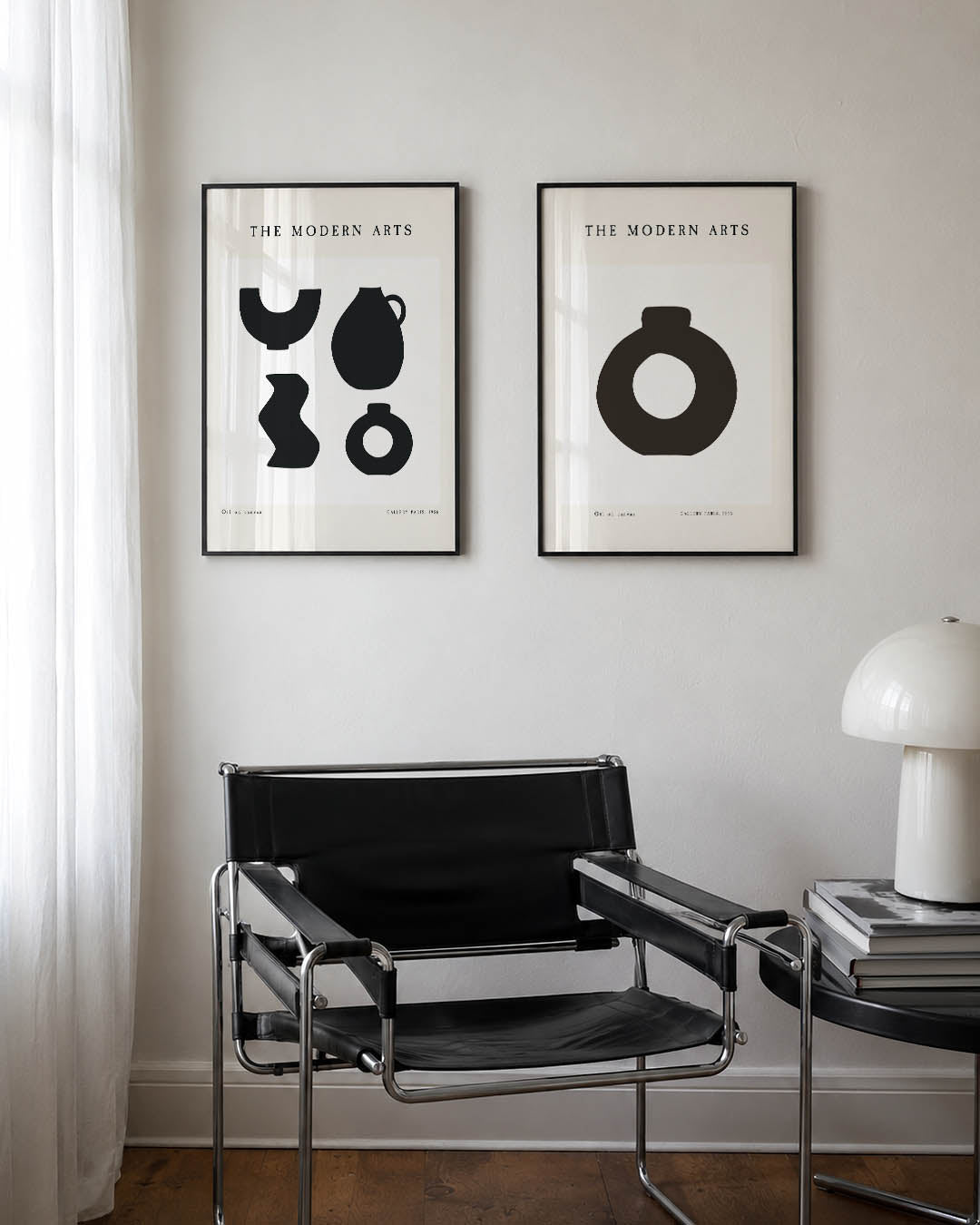 Vormenspel in zwart Posterset