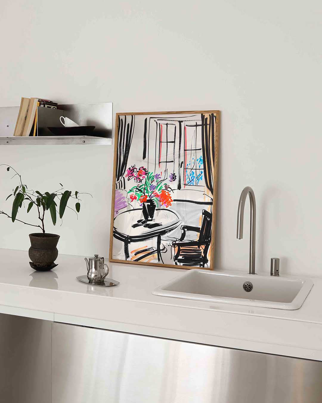 Bloemen op tafel Poster