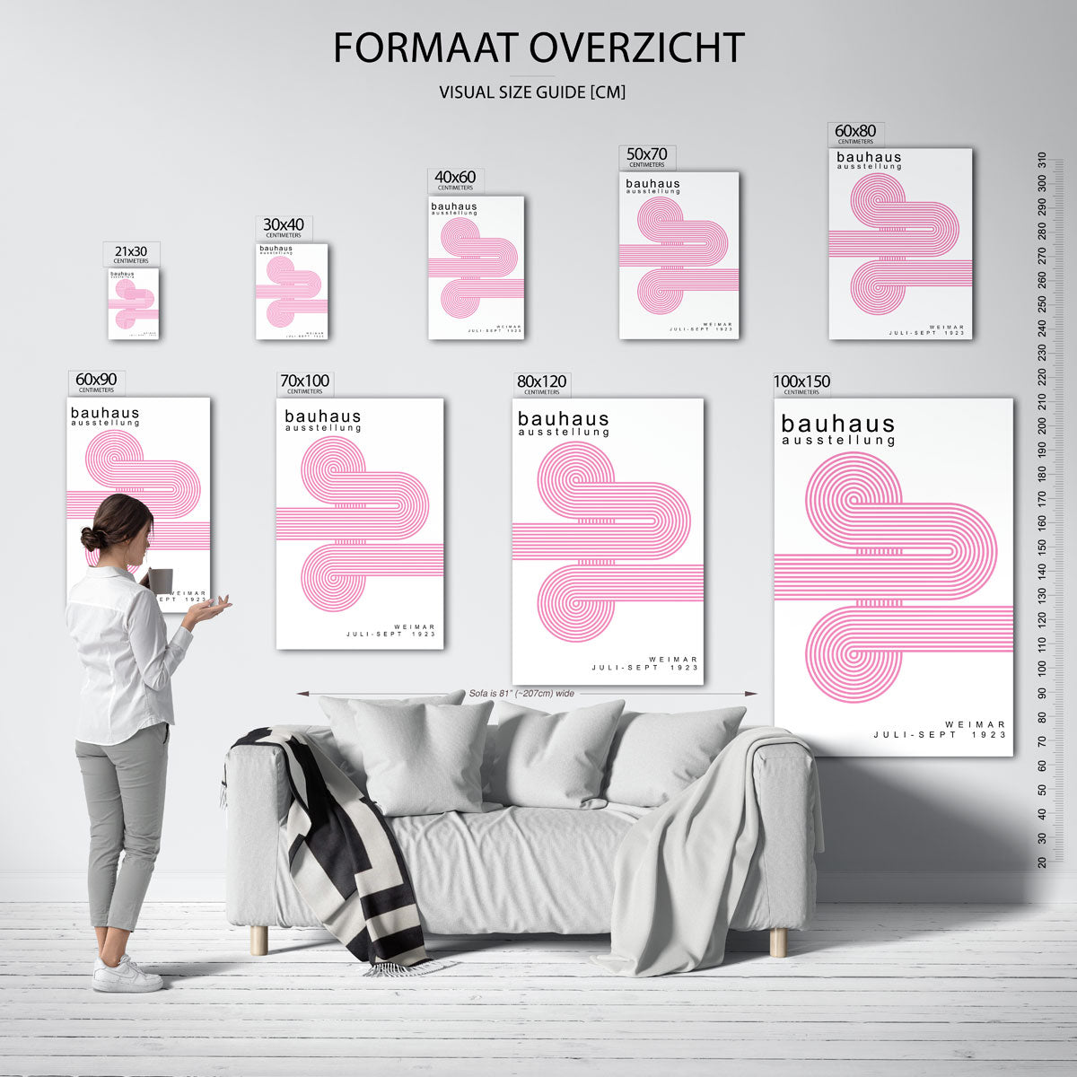 Lijnen en cirkelpatronen Poster