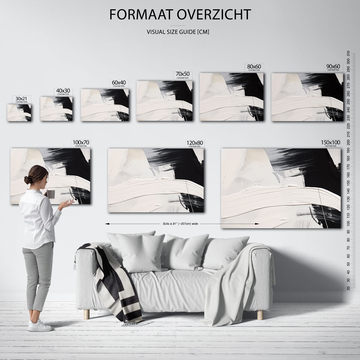 Abstracte penseelstreken Poster